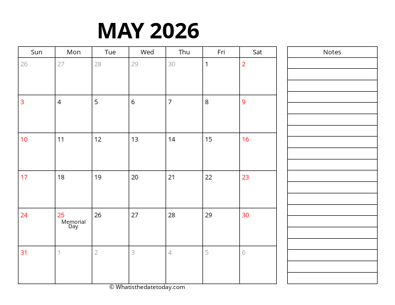 May With sidebar notes