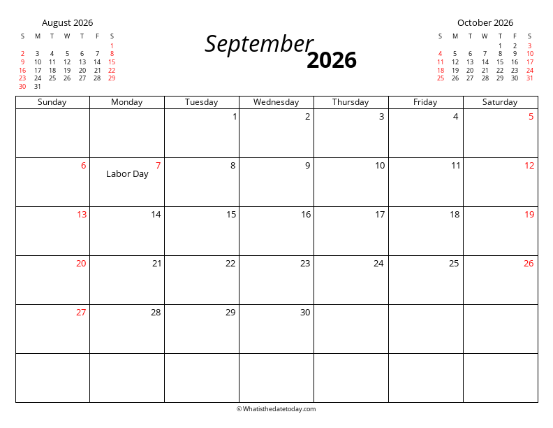 September with Mini Calendar