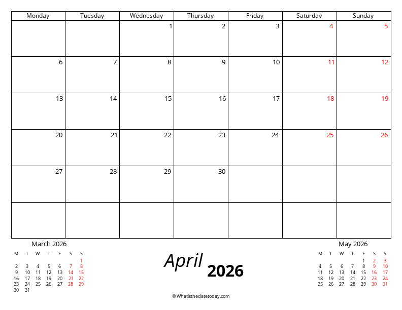 April Monday Start