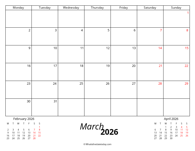 March Monday Start
